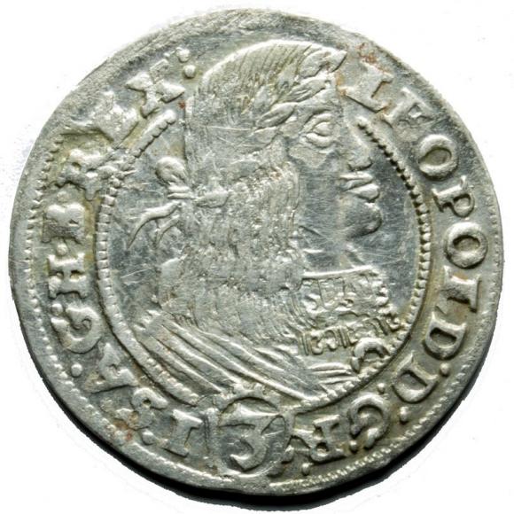 3 krajcary 1661 Leopold I Habsburg Śląsk Wrocław