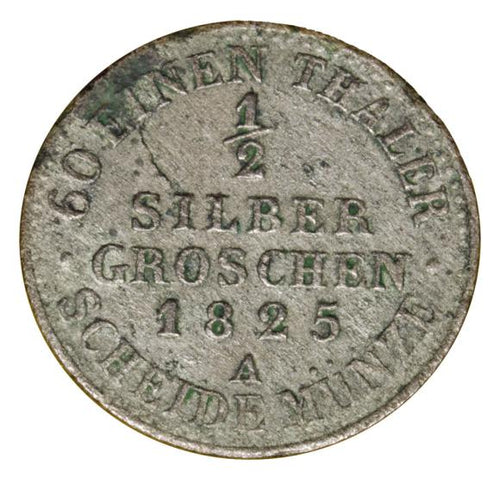 1/2 grosza srebrnego 1825 Fryderyk Wilhelm III Prusy Berlin